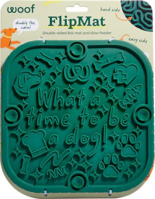 Woof Dog Toy Lick Mat FlipMat Green