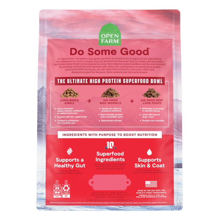 Open Farm Epic Blend Beef Superfood Dog 18LB