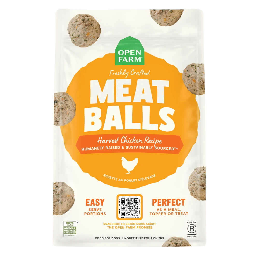 Open Farm Dog Frozen Meatballs Chicken 14 oz
