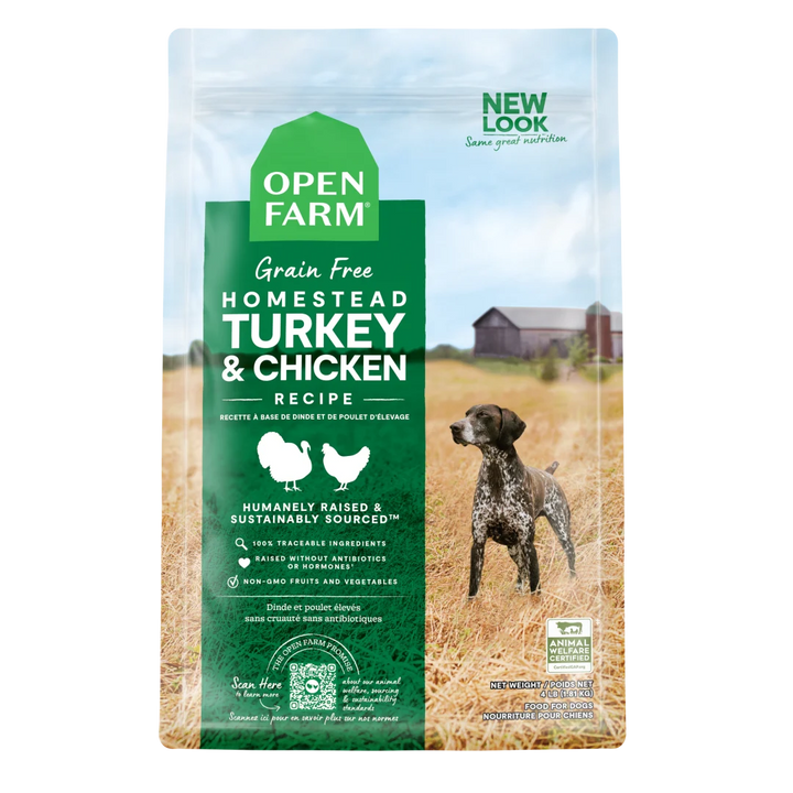 Open Farm Grain Free Homestead Turkey Chicken Dog 22 lb
