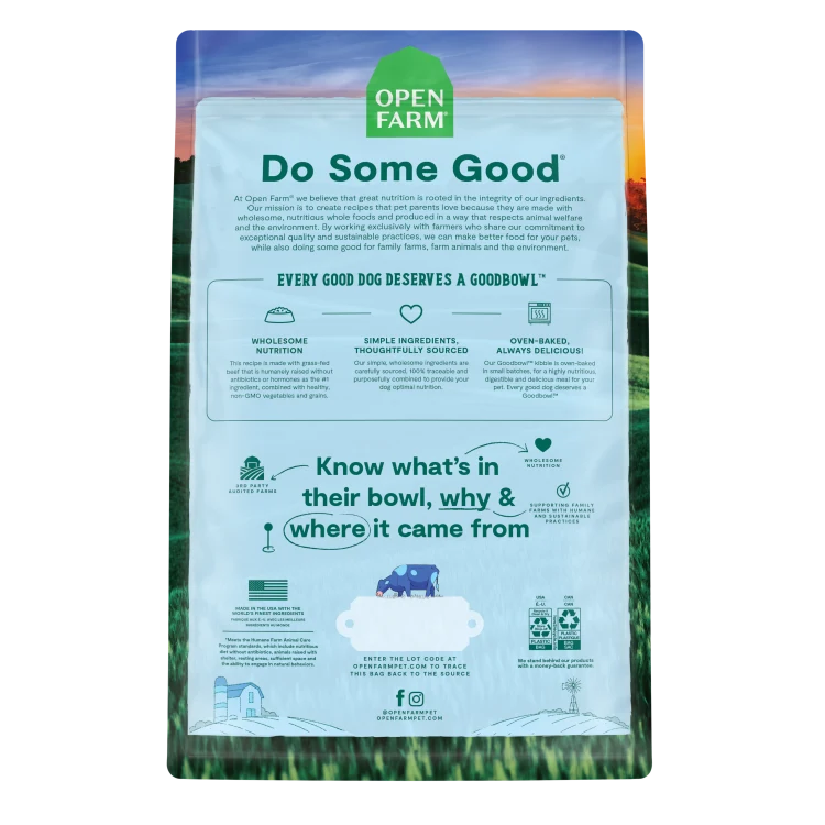 Open Farm Dog Food Goodbowl Beef Brown Rice 22LB
