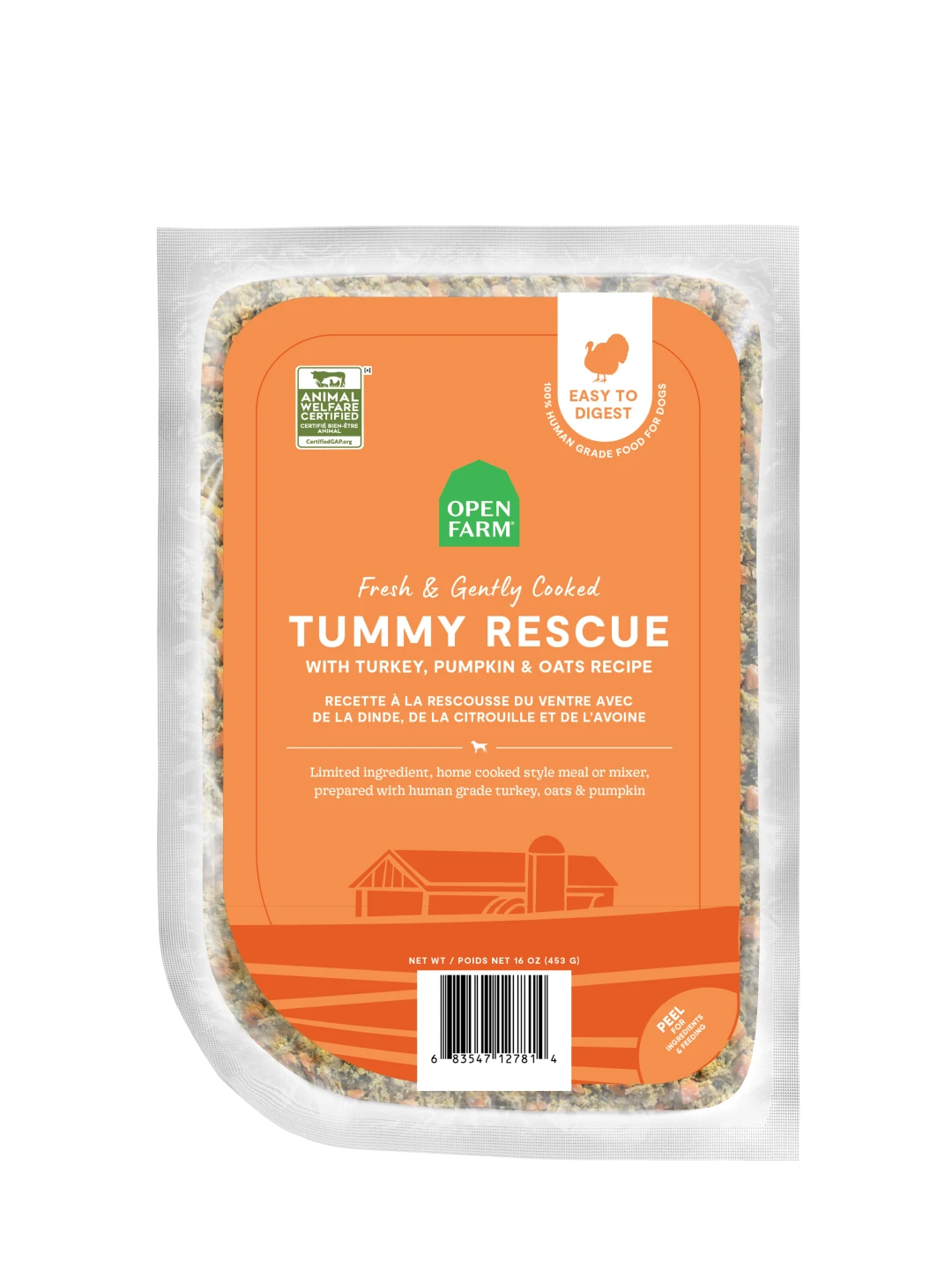 Open Farm Dog Frozen Gently Cooked Tummy Rescue 16 oz