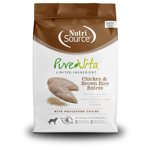 Pure Vita Dog Dry Chicken Brown Rice 12LB