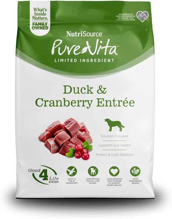 Pure Vita Dog Dry Duck Cranberry 25LB