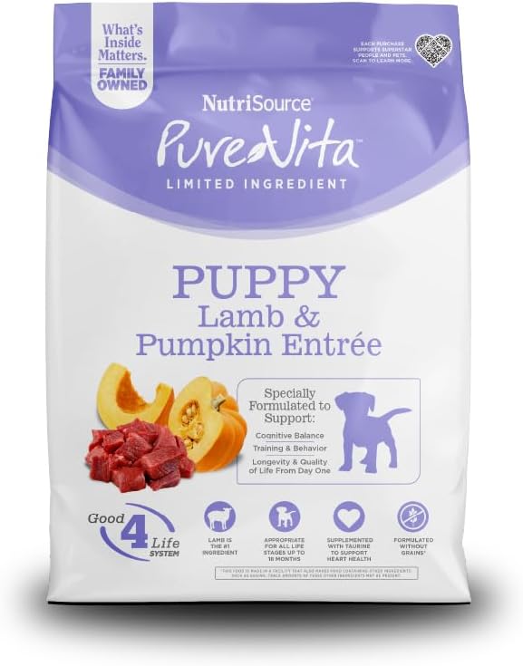 Pure Vita Dry GF Puppy Lamb Pumpkin 12LB