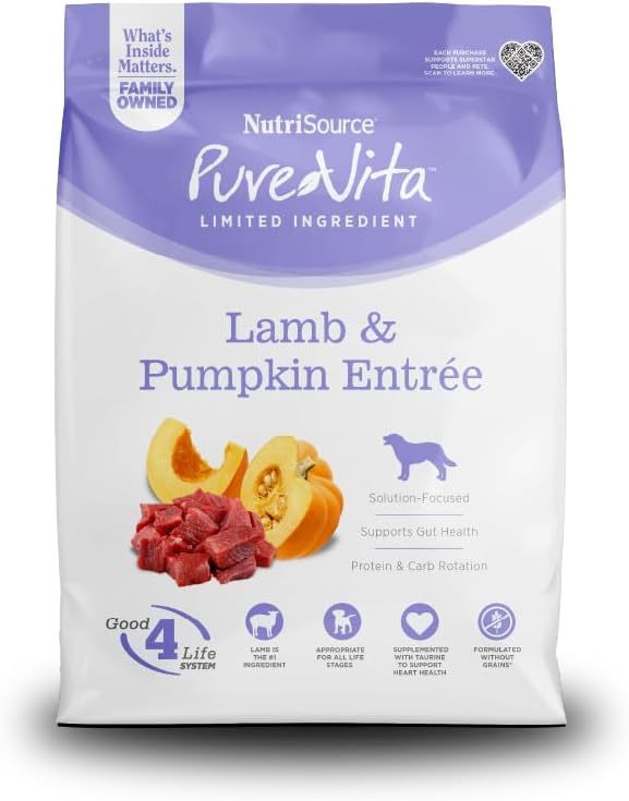 Pure Vita Dog Dry GF Lamb Pumpkin 4LB