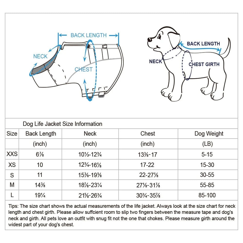 BlueBerry Pet Reflective Dog Life Jacket