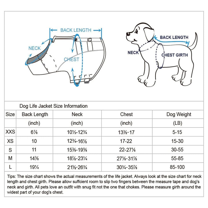 BlueBerry Pet Reflective Dog Life Jacket