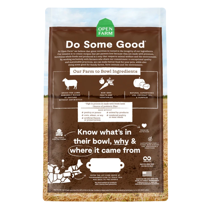 Open Farm Grain Free Pasture Raised Lamb Dog 4 lb