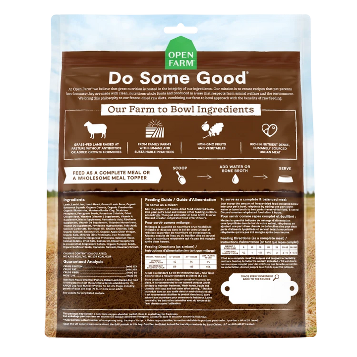 Open Farm PastureRaised Lamb Freeze Dried Recipe for Dogs 22 oz
