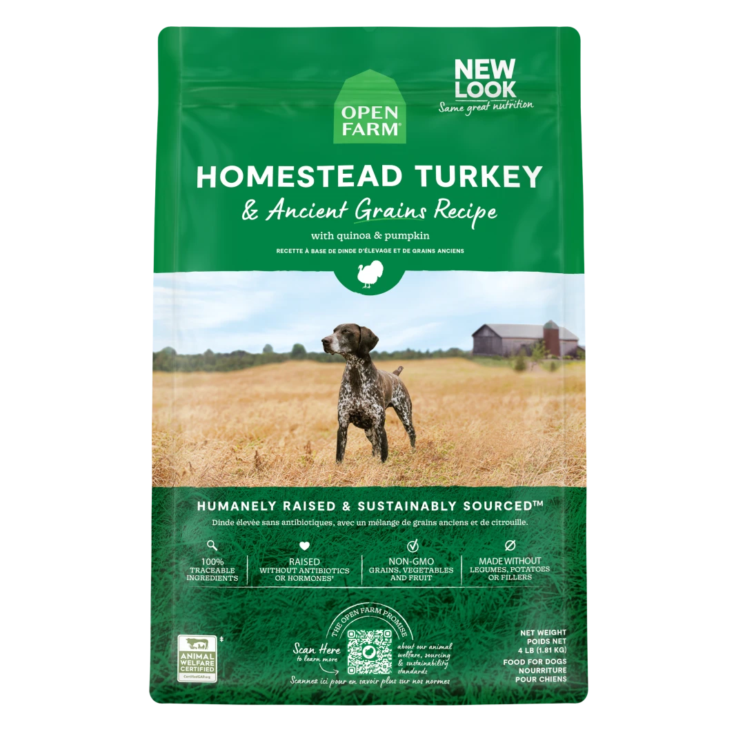 Open Farm Dog Dry Ancient Grain Homestead Turkey 4lb
