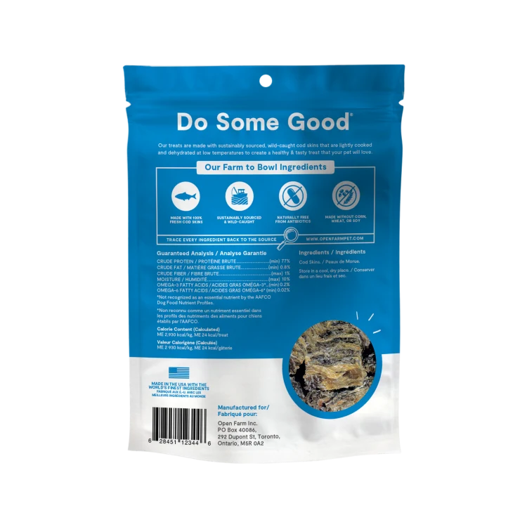 Open Farm Dog Treat Dehydrated Cod Skin 7 oz