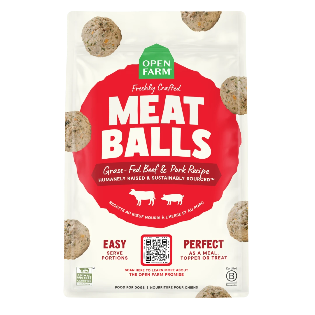 Open Farm Dog Frozen Meatballs Beef Pork 36 oz