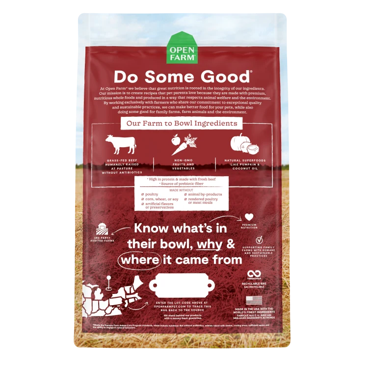 Open Farm Dog Food Dry GF Beef 4LB