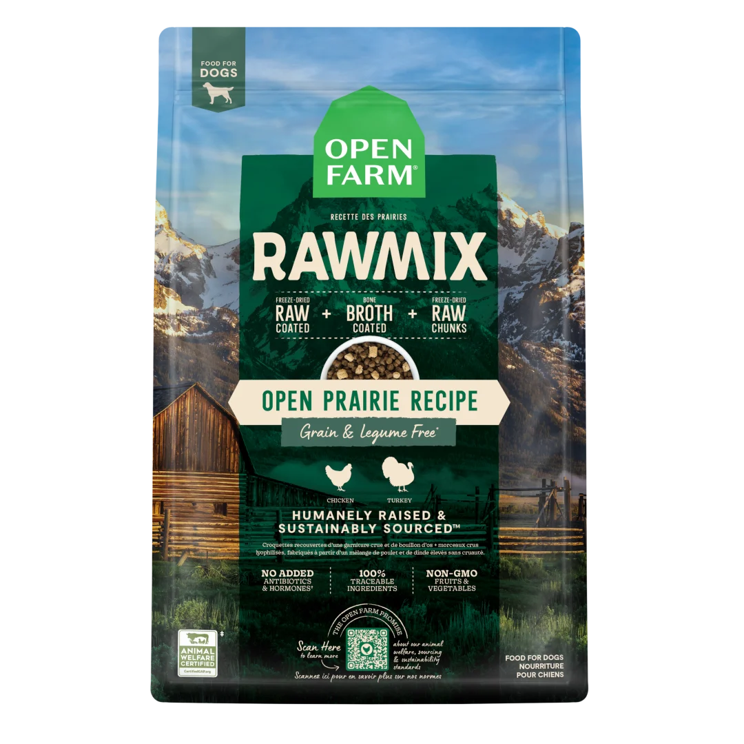 Open Farm RawMix Open Prairie Recipe Grain Legume Free Dog 20 lb