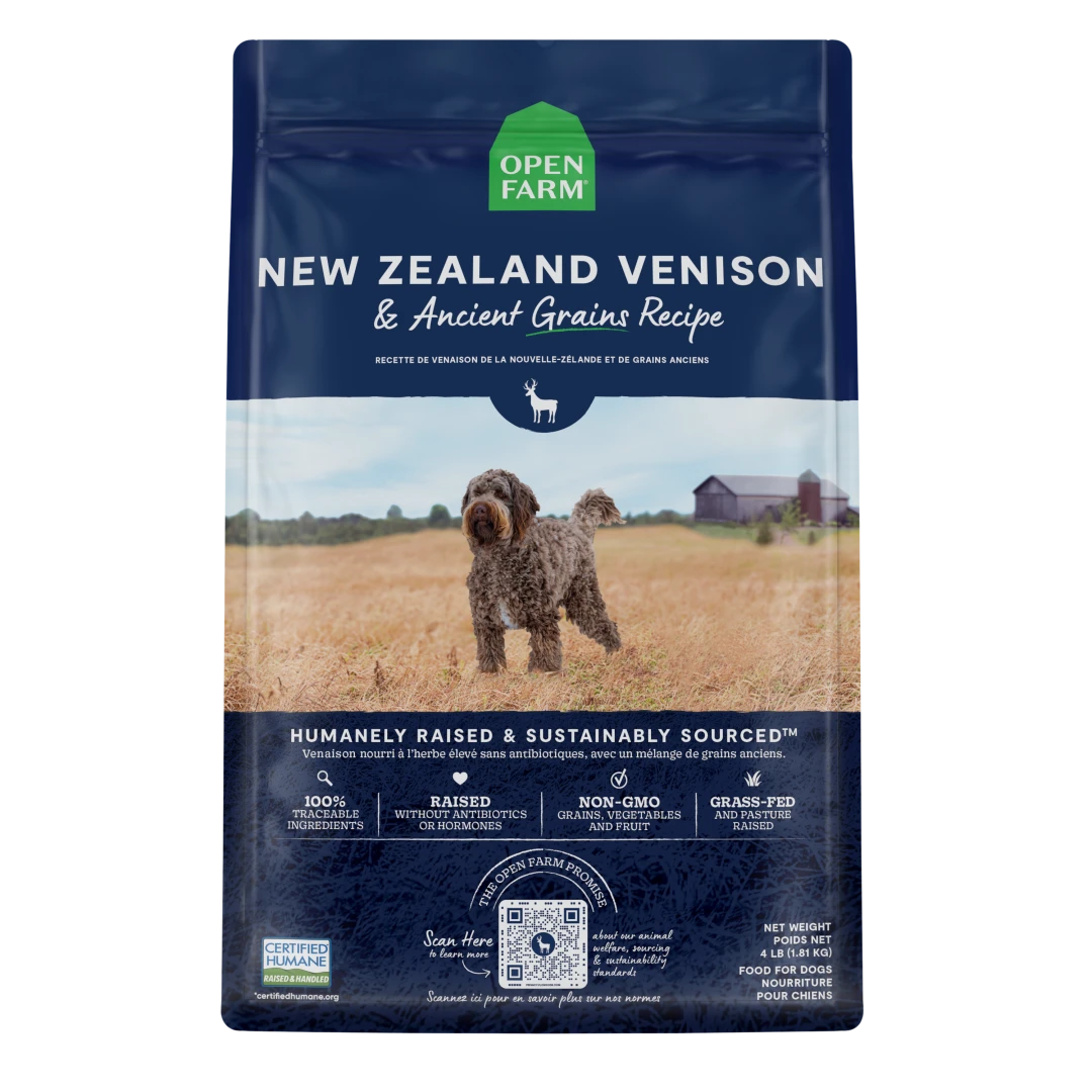 Open Farm Dog Dry New Zealand Venison Ancient Grain 4LB