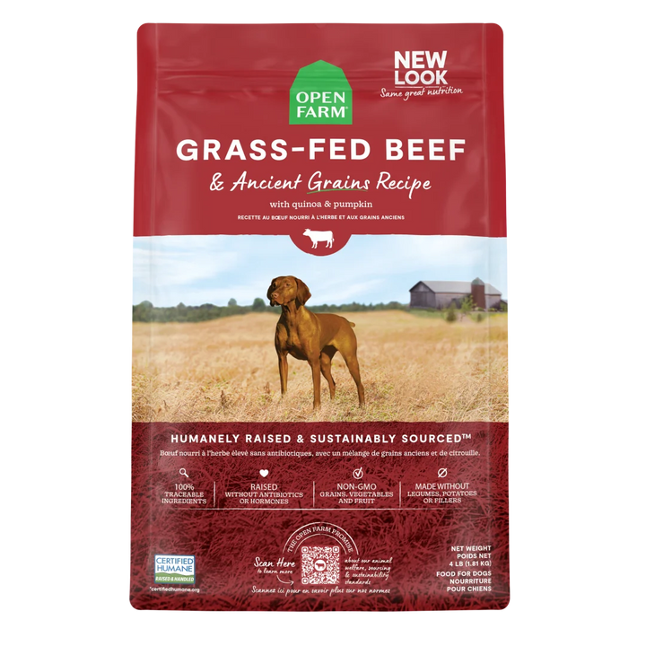 Open Farm Dog Dry Ancient Grain Beef GrassFed 4lb