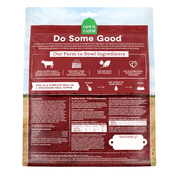 Open Farm Dog FD Raw Beef GrassFed 22 oz