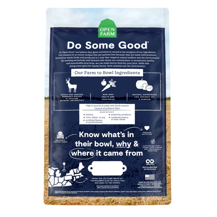 Open Farm Grain Free New Zealand Venison Dog 4 lb
