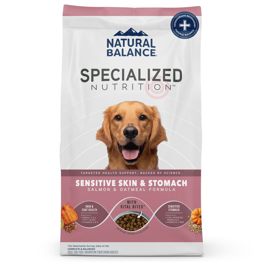 Natural Balance Specialized Sensitive Skin Stomach Dry Dog Food Salmon Oatmeal 22 lb