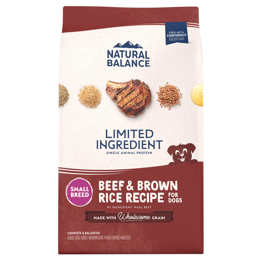Natural Balance Small Breed Bites Dry Dog Food Beef Brown Rice 12 lb